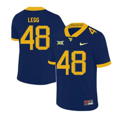 Men's West Virginia Mountaineers NCAA #48 Casey Legg Navy Authentic Nike 2019 Stitched College Football Jersey UE15G82QD